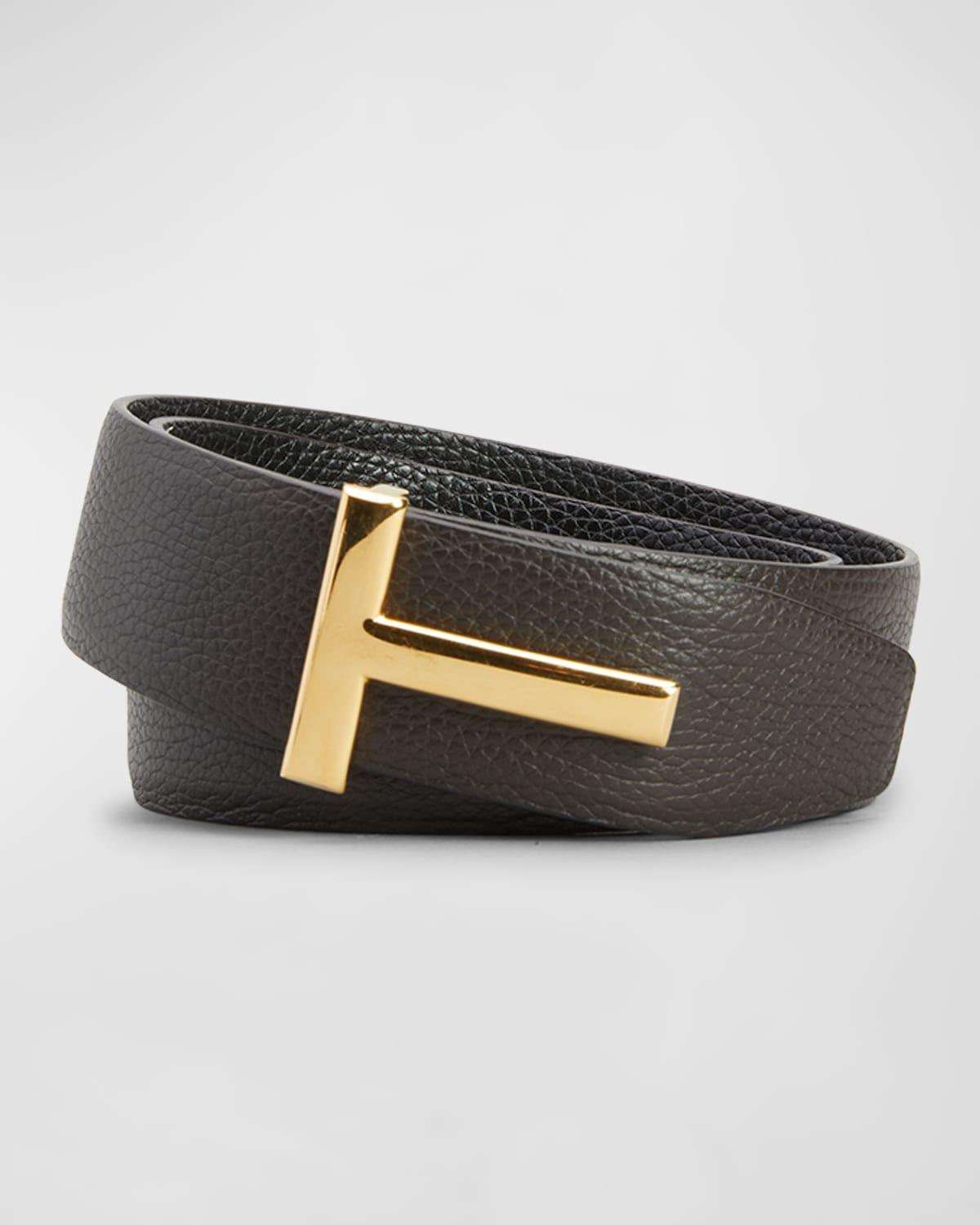 TOM FORD T Icon Reversible Soft Grain Leather Belt Product Image