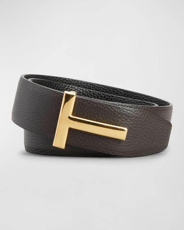 Men's Signature T Reversible Leather Belt Product Image