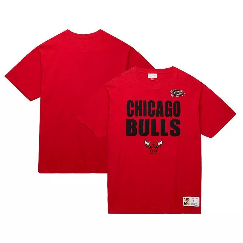 Mens Mitchell & Ness Red Distressed Chicago Bulls Hardwood Classics Legendary Slub T-shirt Product Image