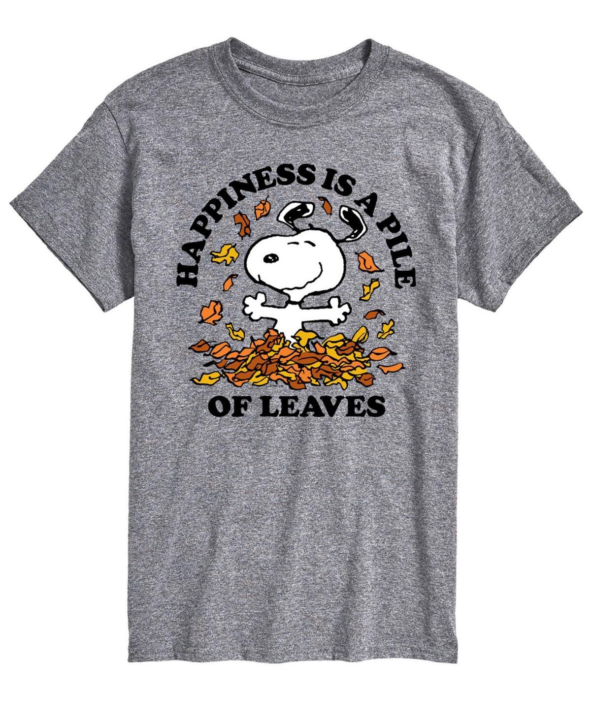 Airwaves Mens Short Sleeve Peanuts Pile of Leaves T-shirt Product Image