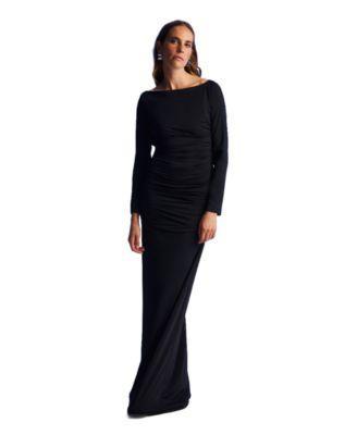 Nocturne Womens Open Back Long Sleeve Maxi Dress Product Image