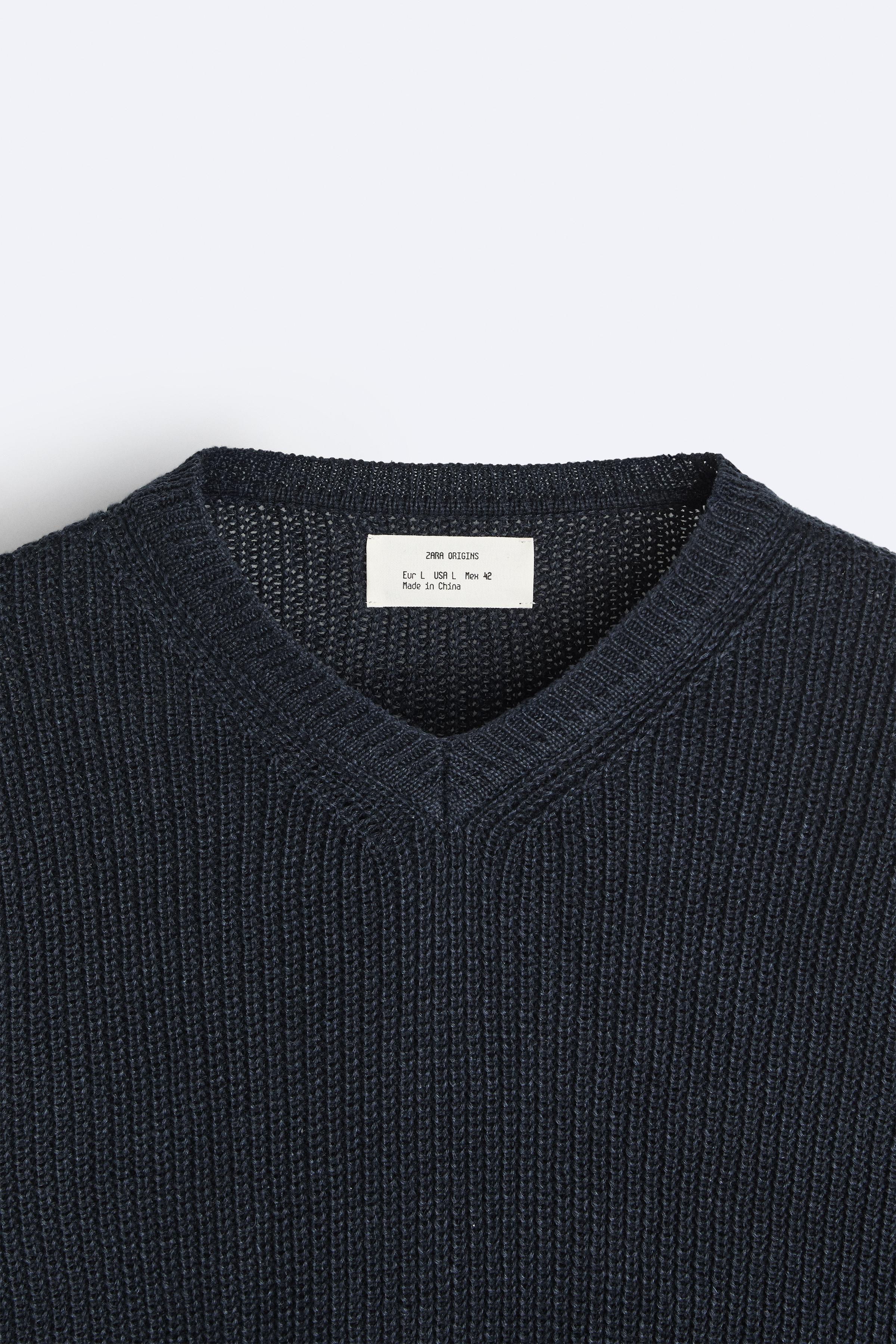 100% LINEN PURL KNIT SWEATER Product Image