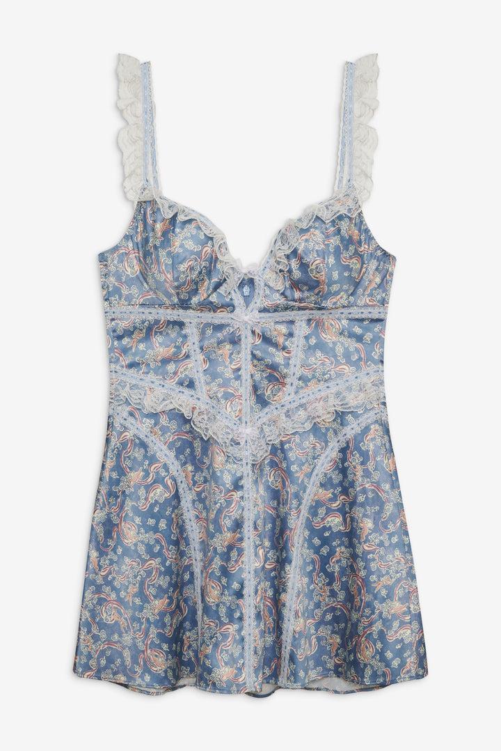 Emiliana Slip Dress — Blue Product Image