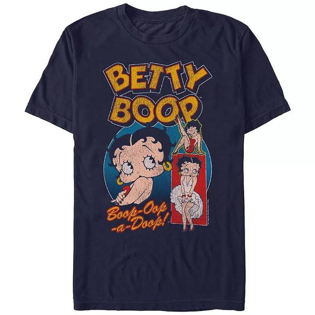 Mens Betty Boop Flirty Portraits Graphic Tee Blue Product Image