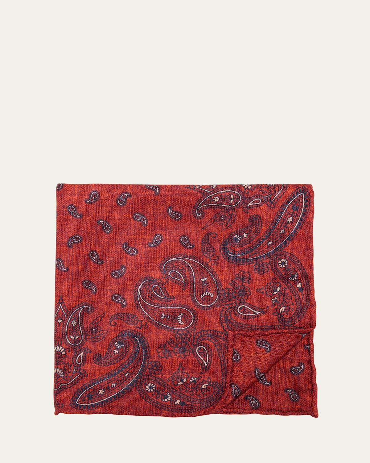 Men's Silk Paisley Pocket Square Product Image