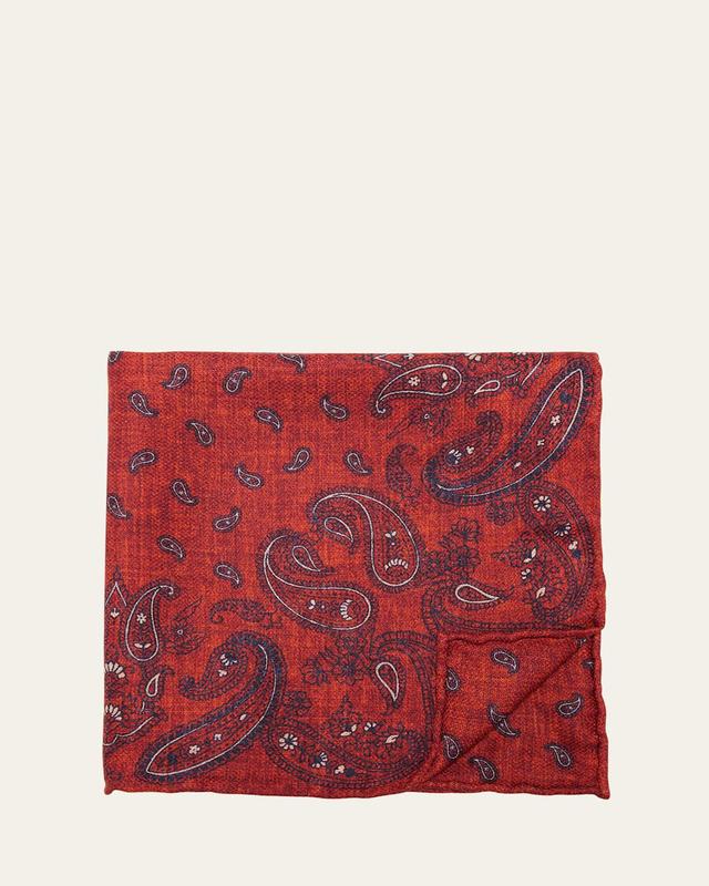 Men's Silk Paisley Pocket Square Product Image