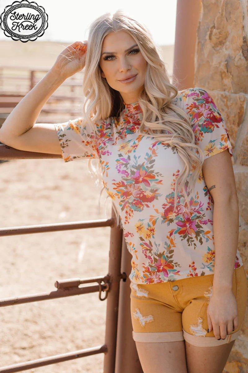 Sterling Kreek Wildwood Flower Mesh Top* Product Image