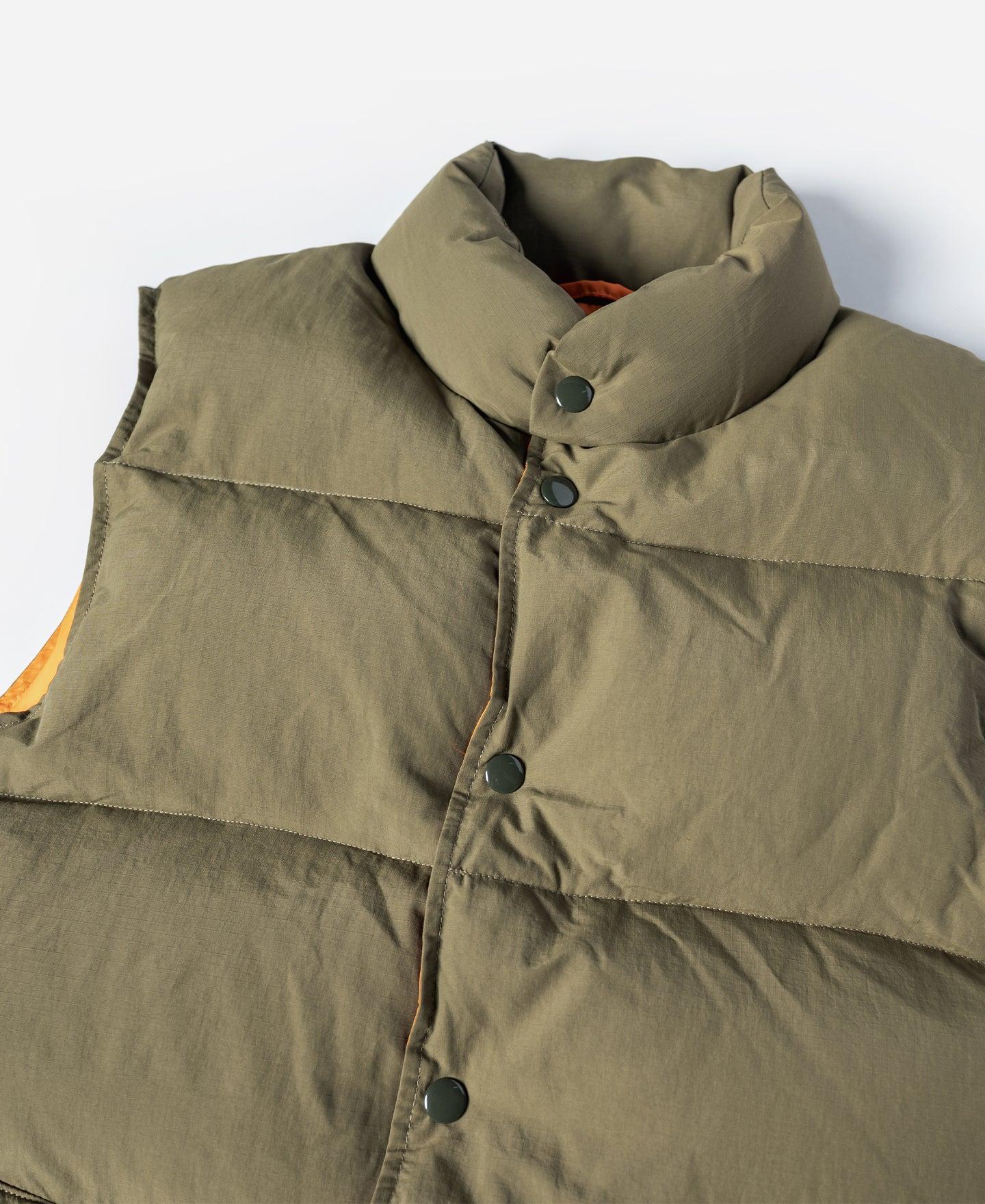 1980's Rip-Stop Nylon Trail Down Vest - Olive Product Image