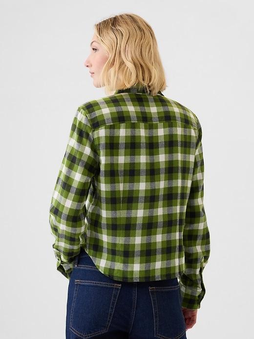 Cropped Flannel Shirt Product Image