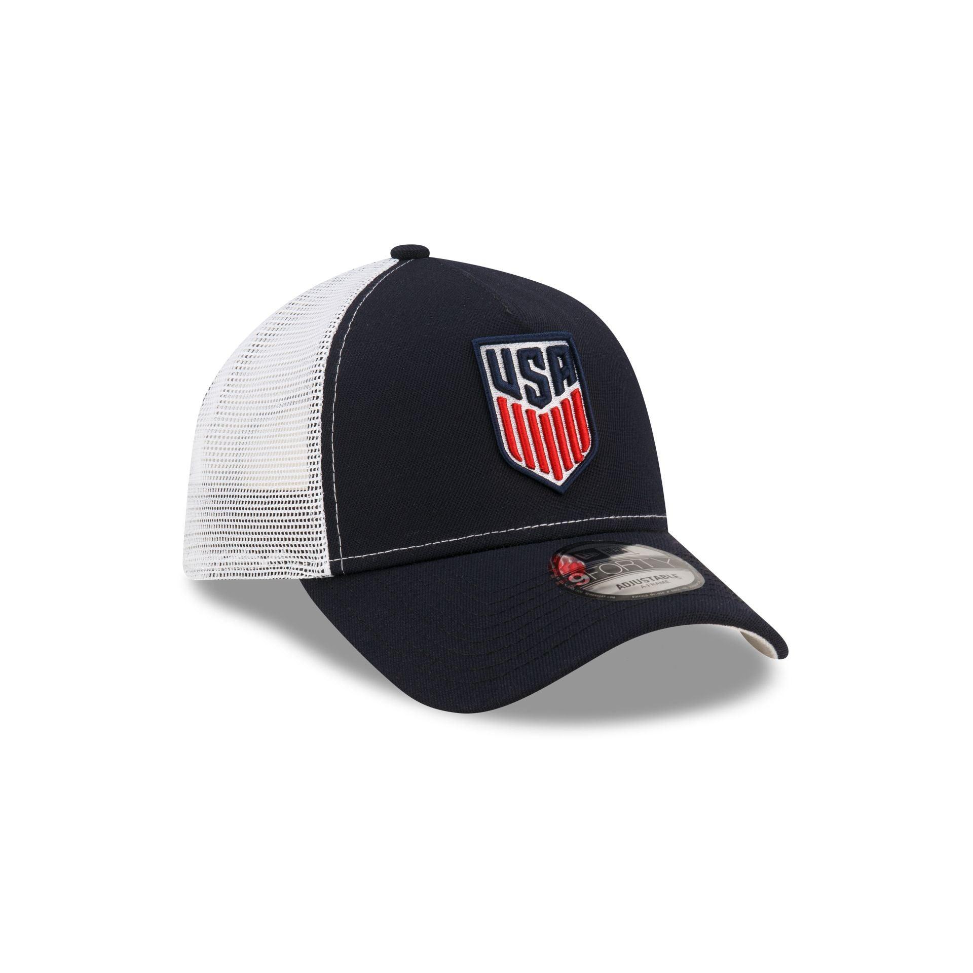 US Soccer Navy 9FORTY A-Frame Trucker Hat Male Product Image