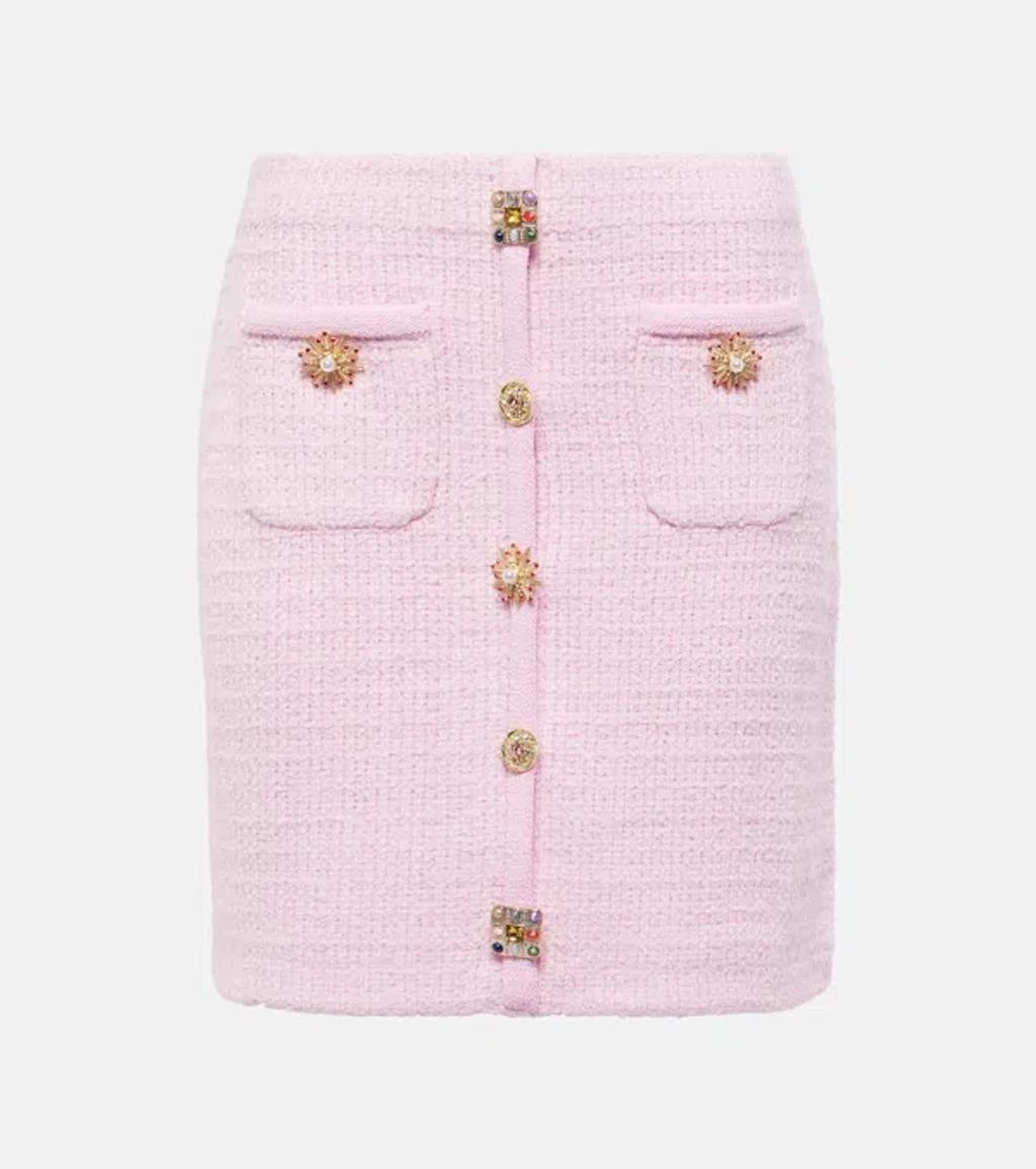 Embellished Knit Miniskirt In Pink Product Image