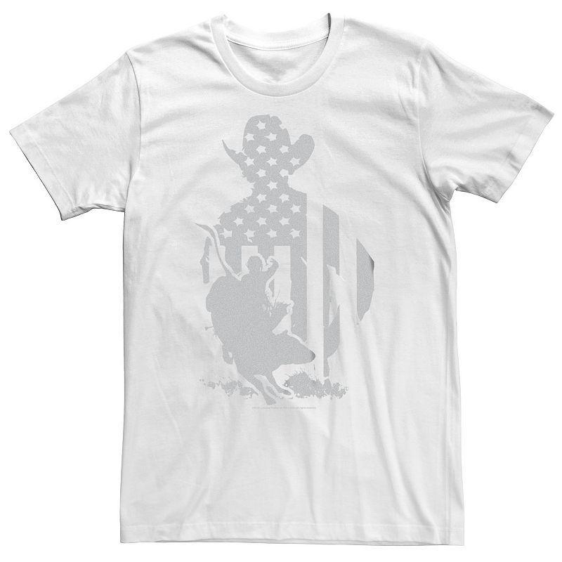 Big & Tall PBR USA Flag Silhouette Graphic Tee, Mens, Size: 3XL, White Product Image