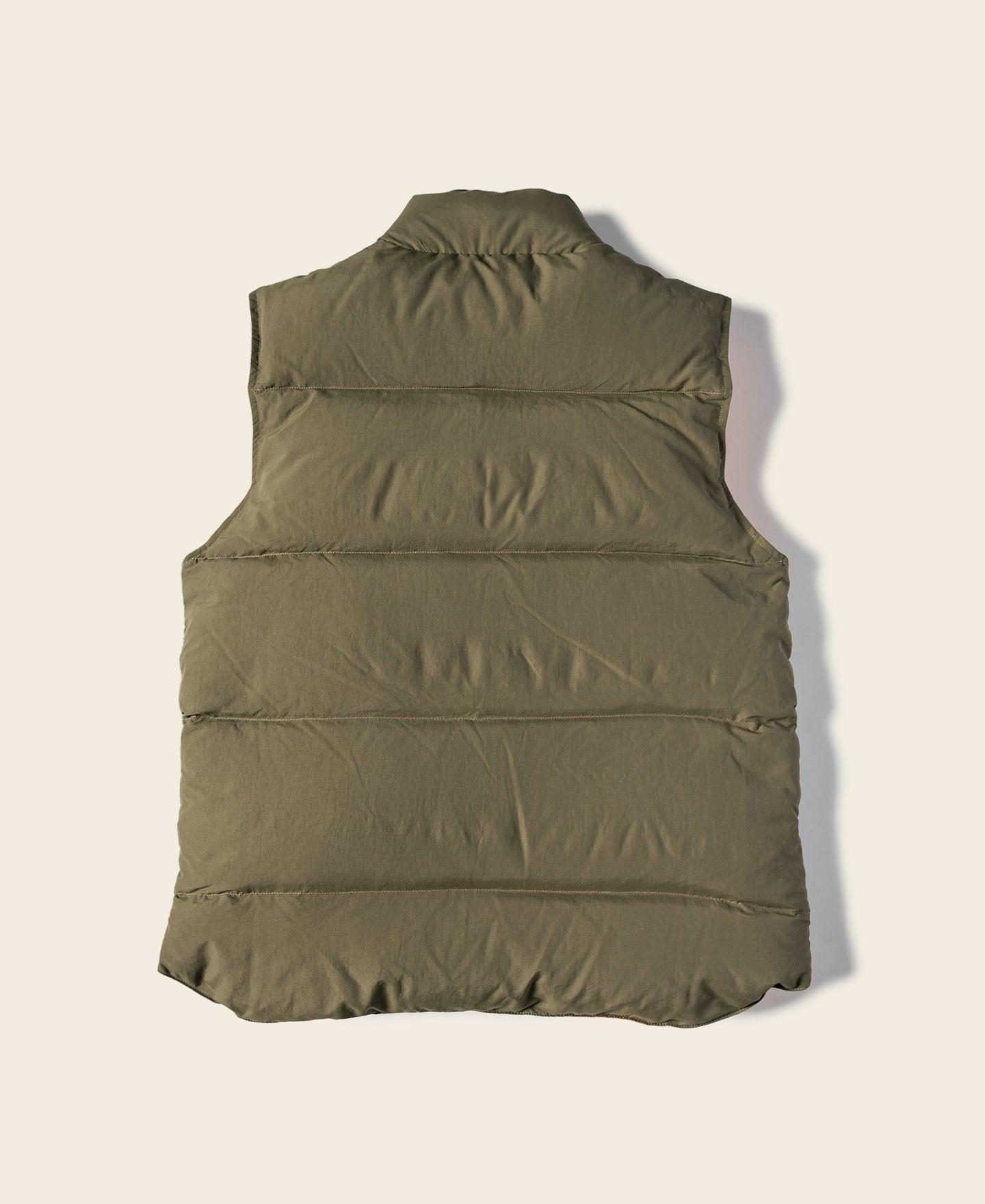 1980's Rip-Stop Nylon Trail Down Vest - Olive Product Image