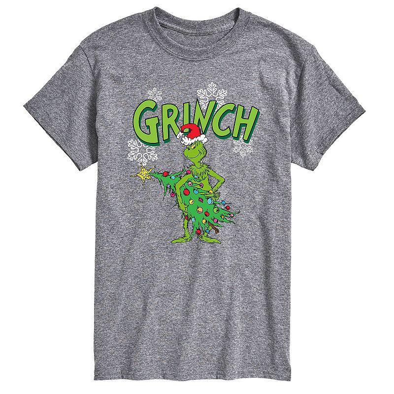 Mens Dr. Seuss The Grinch Tee Athletic Grey Product Image