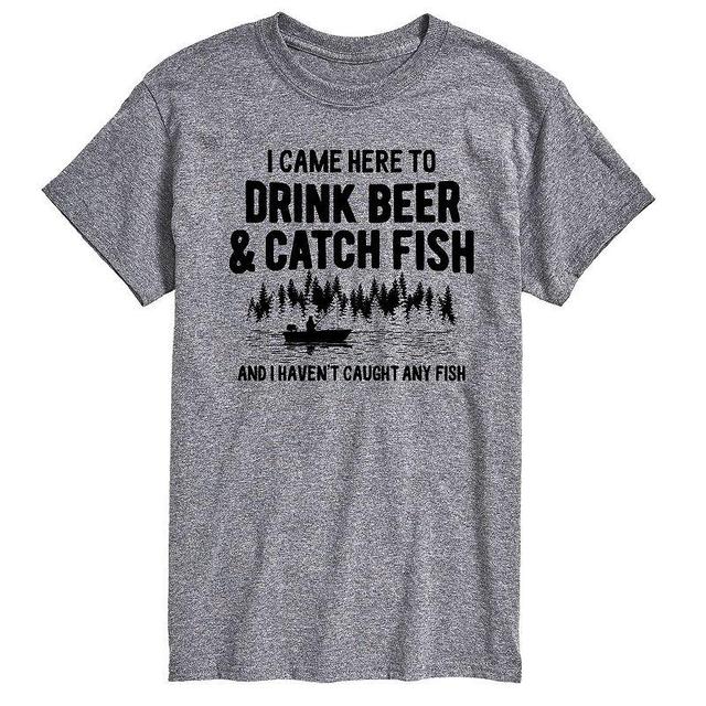 Mens Drink Beer And Catch Fish Graphic Tee Product Image