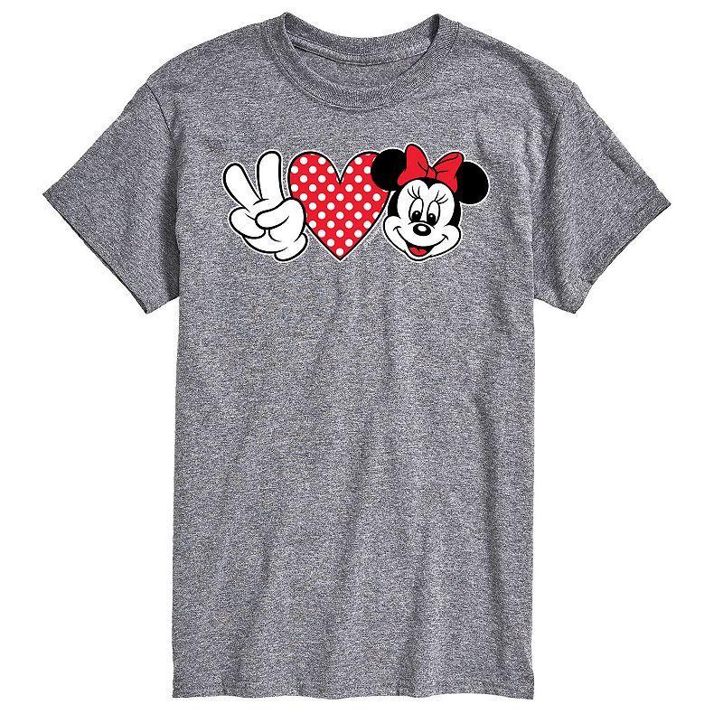 Disneys Minnie Mouse Big & Tall Peace Love Graphic Tee, Mens Product Image