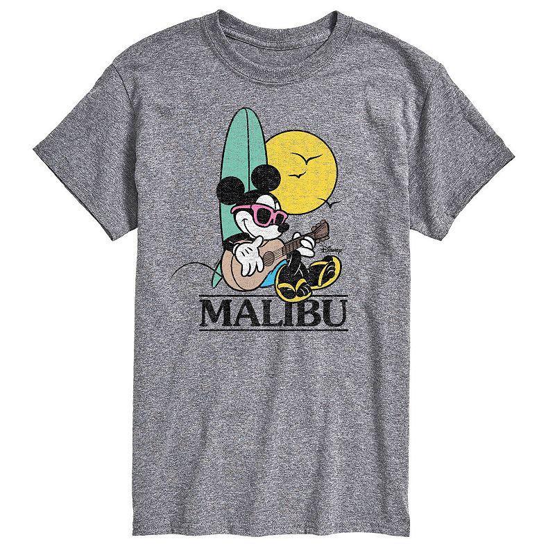 Disneys Mickey Mouse Mens Malibu Surf Graphic Tee Med Grey Product Image