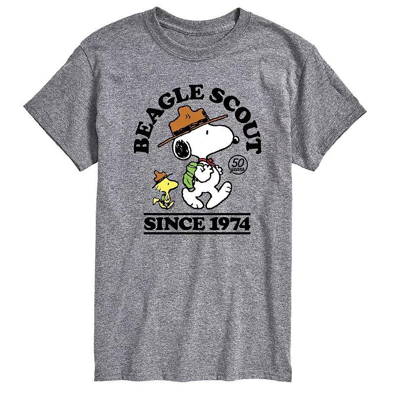 Big & Tall Peanuts Beagle Scouts Since 1974 Graphic Tee, Mens Grey Gray Product Image