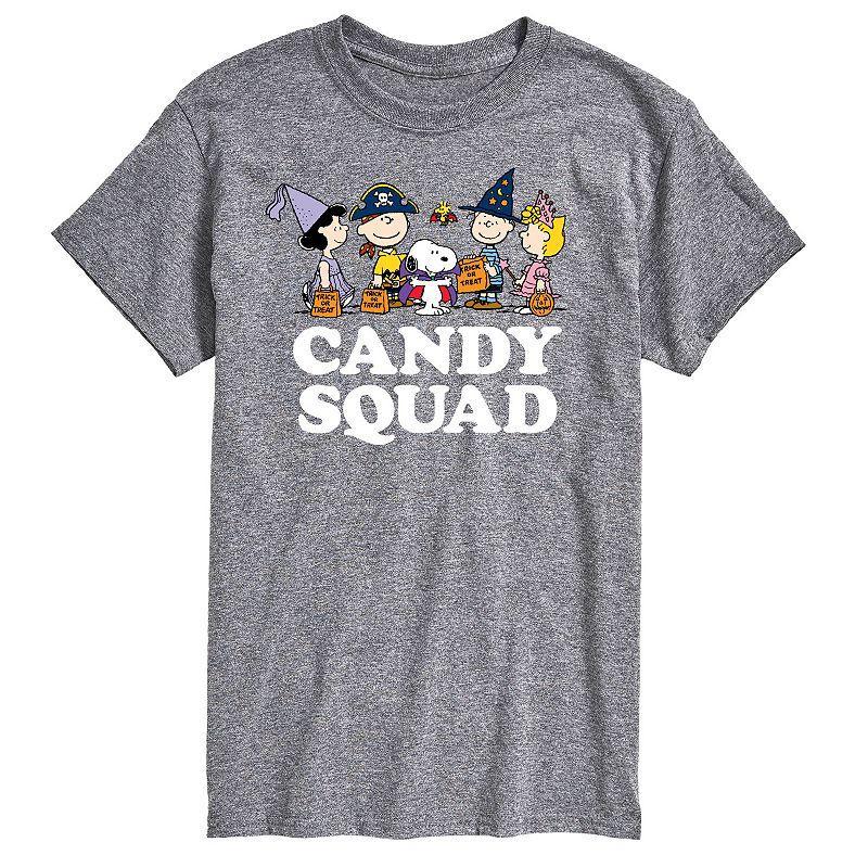 Big & Tall Peanuts Candy Squad Tee, Mens Med Grey Product Image