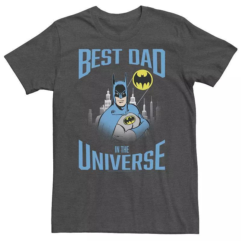 Big & Tall DC Comics Batman Best Dad In The Universe Tee, Mens Grey Heather Product Image