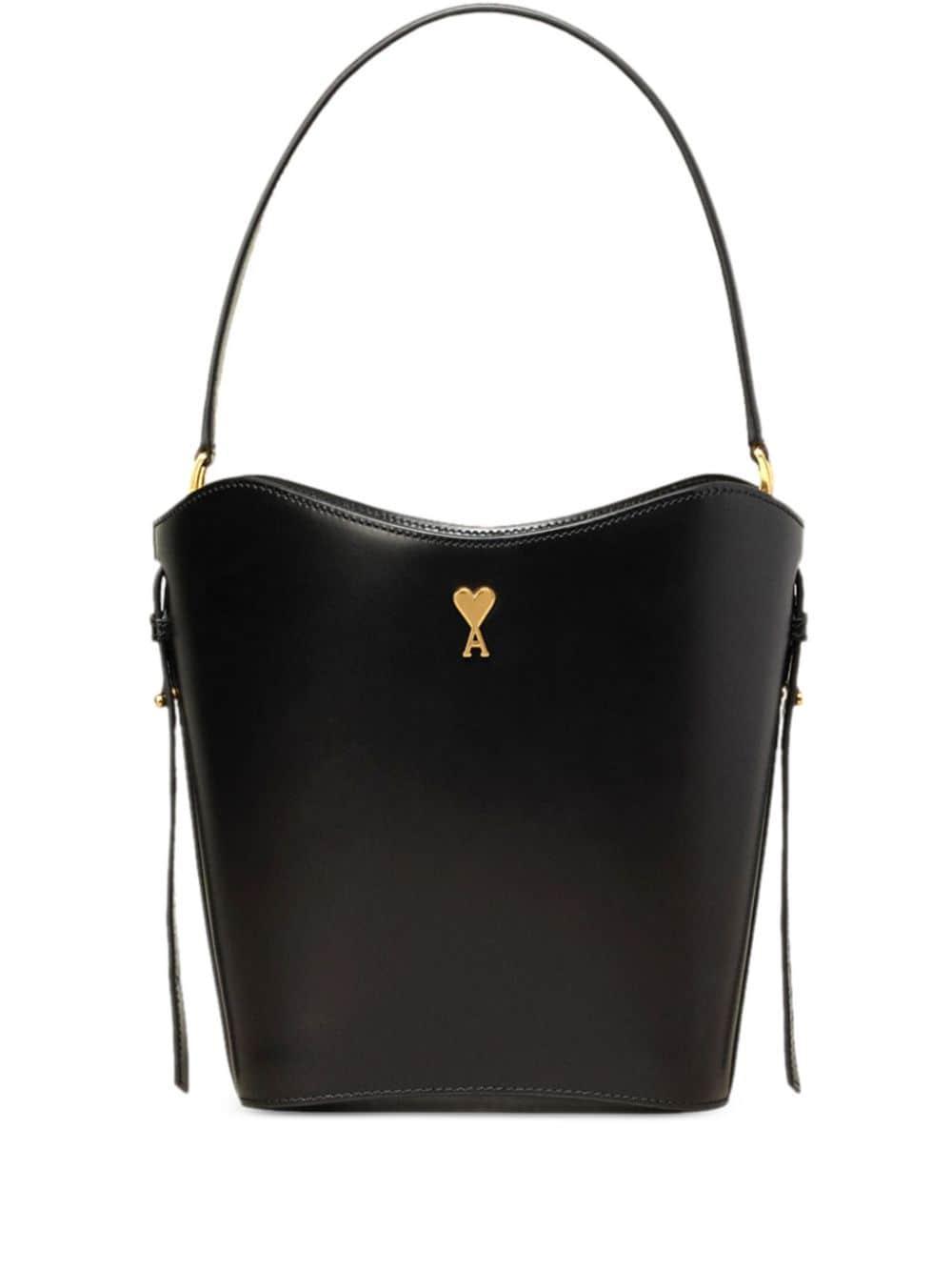 Paris Paris Leather Bucket Bag In Black Product Image