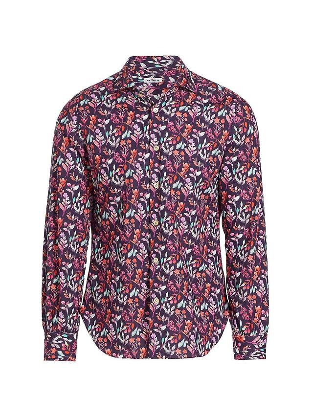 Mens Foliage Print Button-Up Shirt Product Image