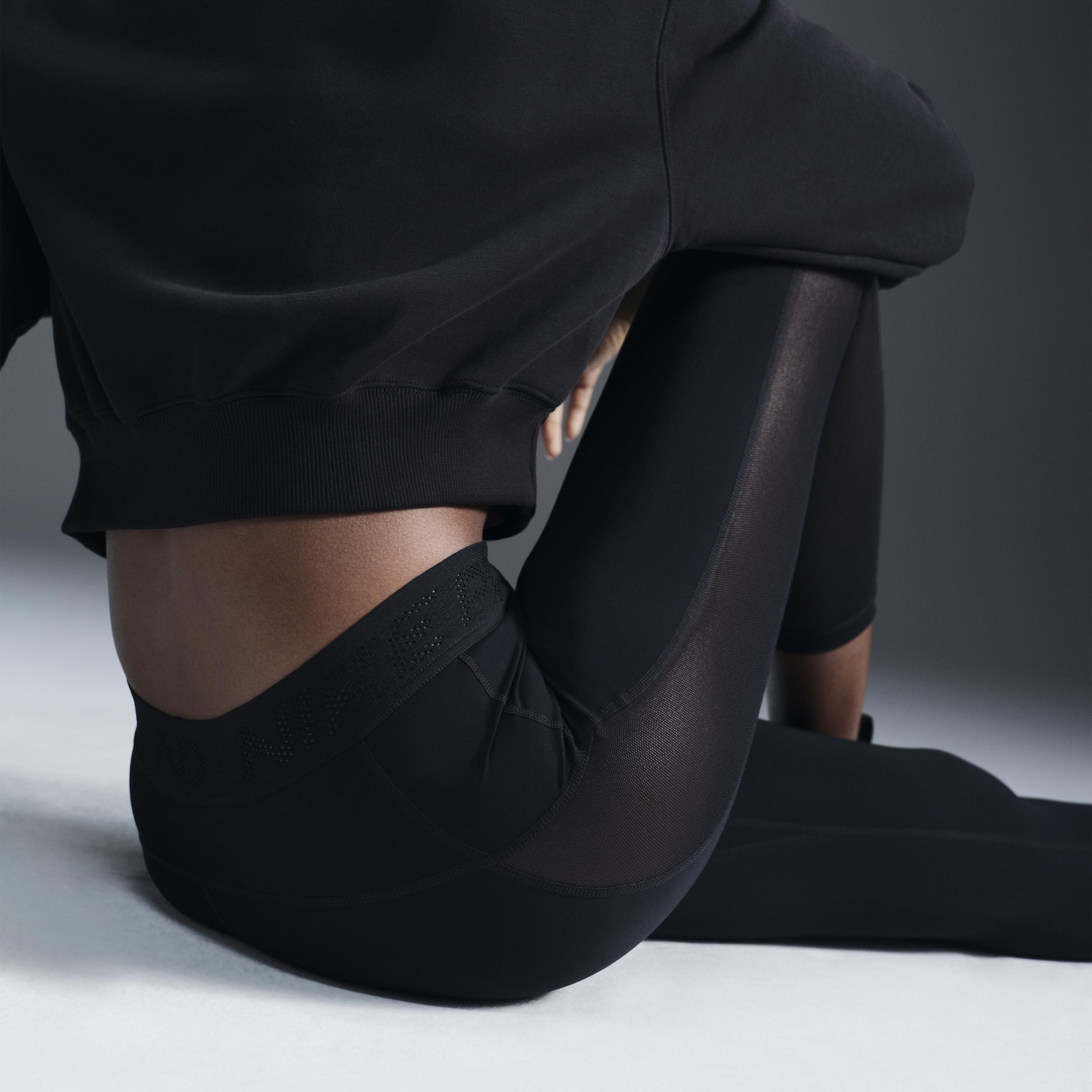 Women's Nike Pro Mid-Rise 7/8 Mesh-Paneled Leggings Product Image