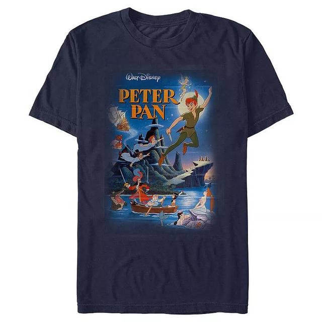 Disneys Peter Pan Classic Poster Mens Graphic Tee Blue Product Image