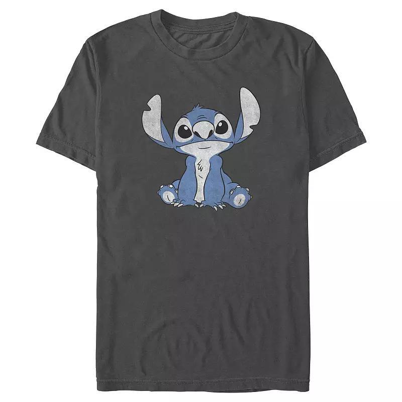 Disneys Lilo & Stitch Look Up Stitch Mens Graphic Tee Grey Product Image