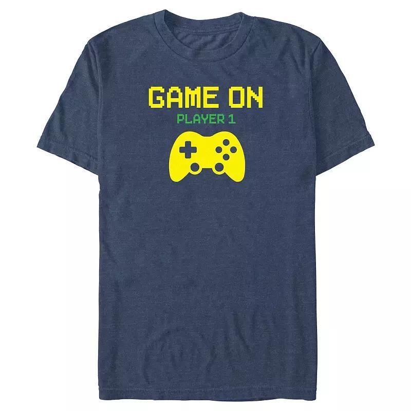 Big & Tall Game On Player One Graphic Tee, Mens Navy Grey Product Image