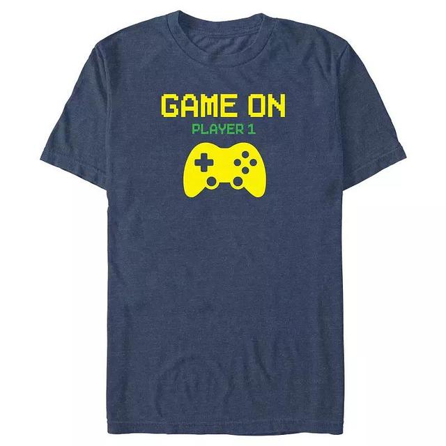 Big & Tall Game On Player One Graphic Tee, Mens Navy Grey Product Image