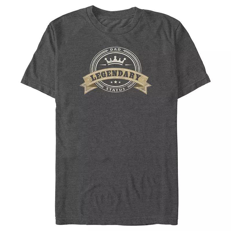 Big & Tall Legendary Dad Status Graphic Tee, Mens Grey Heather Product Image