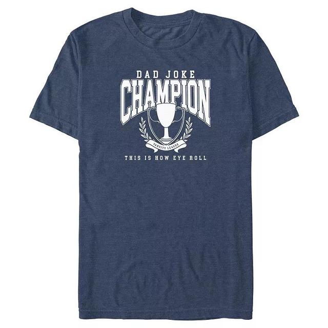 Big & Tall Dad Joke Champion Graphic Tee, Mens Navy Grey Product Image