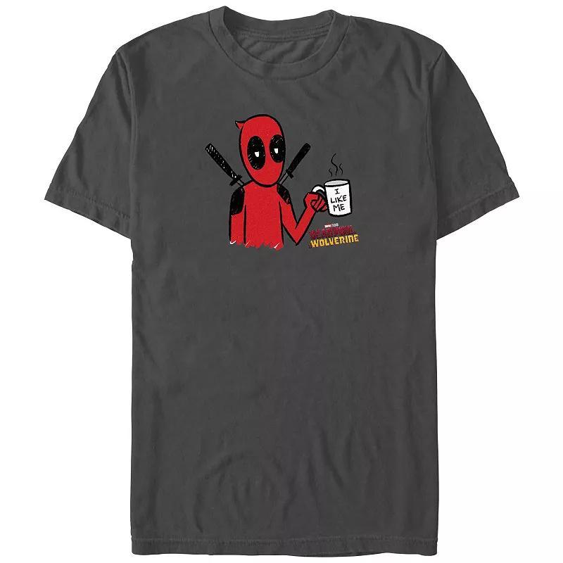 Mens Deadpool And Wolverine Coffee Mug Graphic Tee Grey Product Image