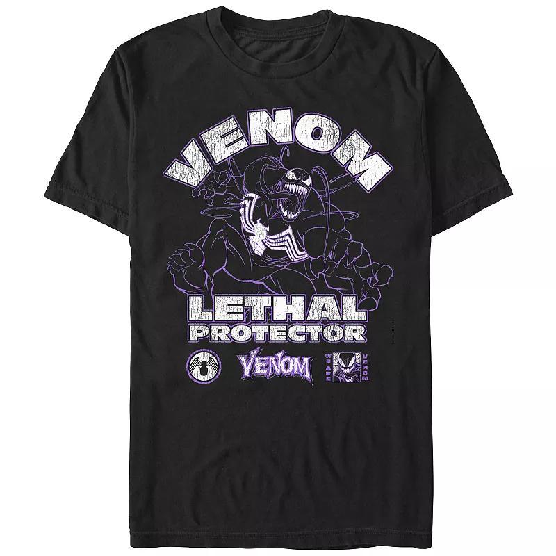 Mens Spider-Man Venom Lethal Protector Purple Lines Graphic Tee Product Image