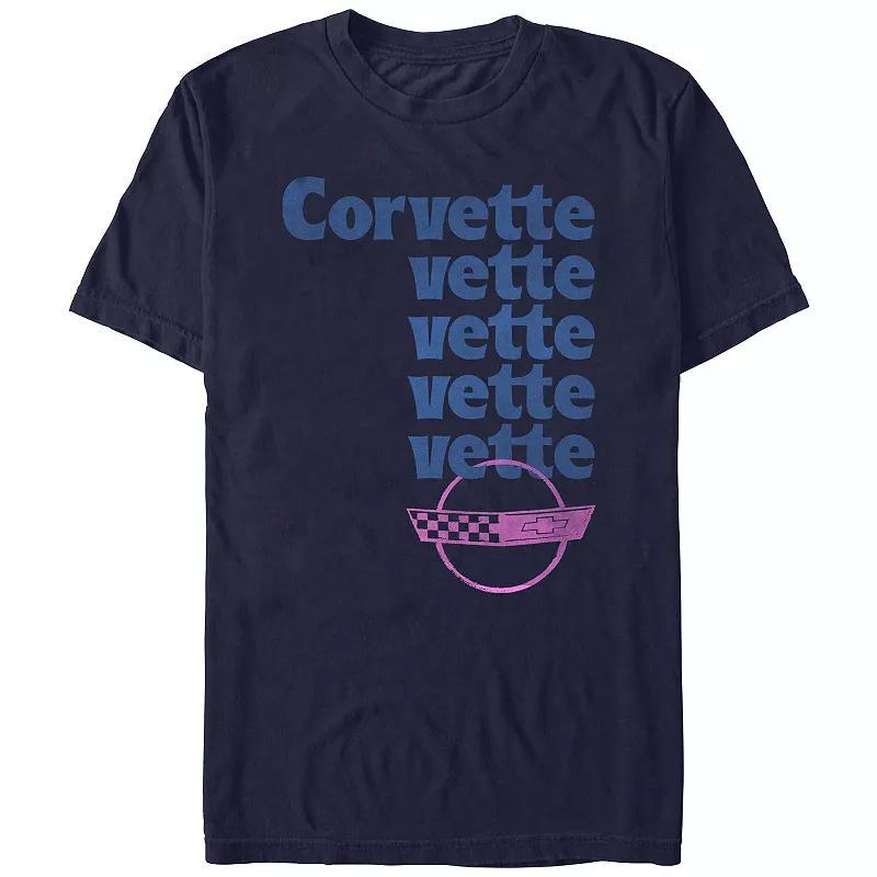 Mens Corvette Vette Stack Graphic Tee Blue Product Image