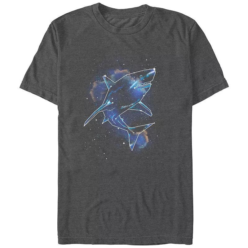 Mens Shark Galaxy Graphic Tee Grey Heather Product Image