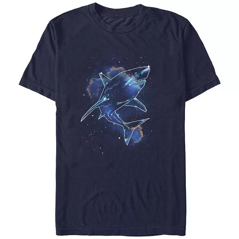 Mens Shark Galaxy Graphic Tee Blue Product Image