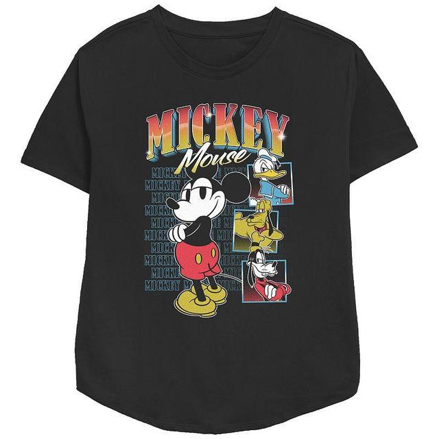 Disneys Mickey Mouse & Friends Womens Tough Group Relaxed Fit Graphic Tee, Girls Black Product Image