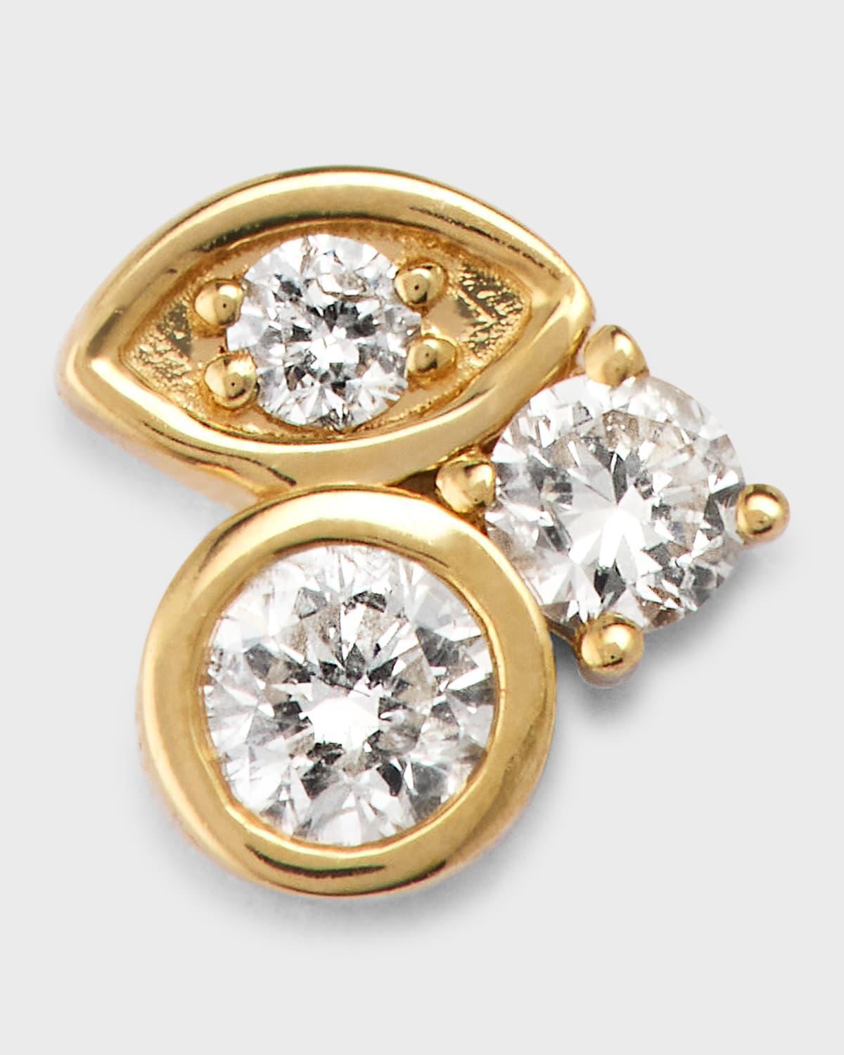 Womens 14K Yellow Gold & 0.12 TCW Diamond Cluster Stud Earrings Product Image