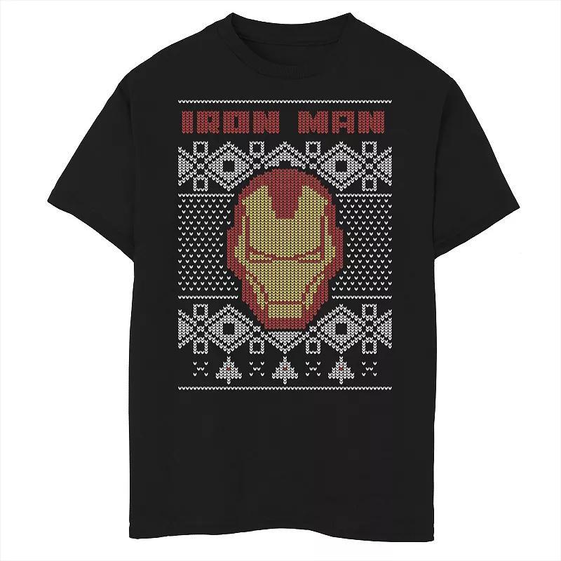 Boys 8-20 Marvel Christmas Iron Man Ugly Sweater Graphic Tee, Boys Product Image