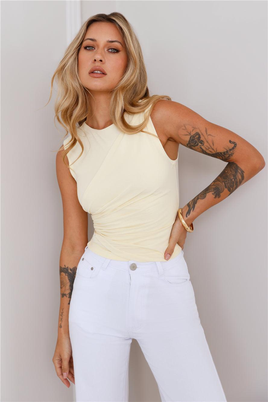 Basic Chic Mesh Top Yellow Product Image