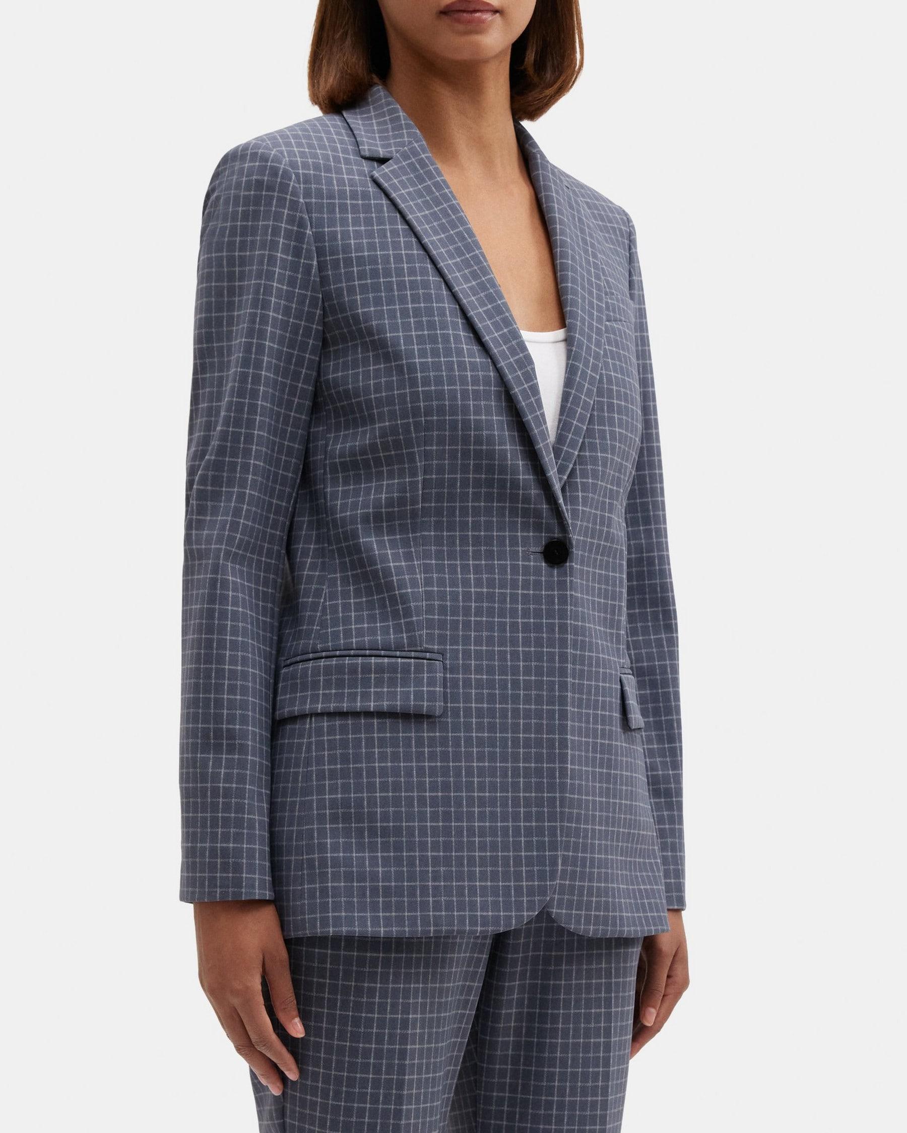 Fitted Blazer in Printed Performance Knit Product Image