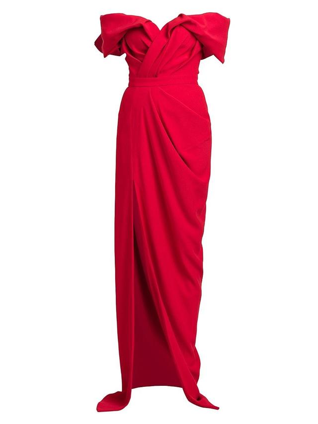 Womens Draped Off-The-Shoulder Gown Product Image