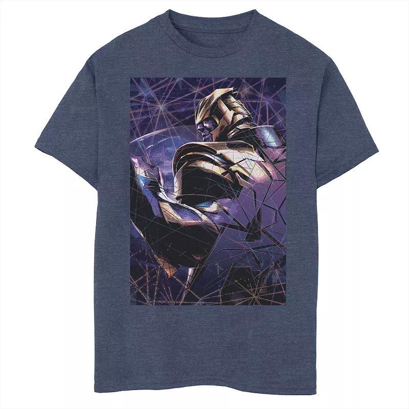 Boys 8-20 Marvel Avengers Endgame Thanos Shatter Poster Graphic Tee, Boys Navy Grey Product Image