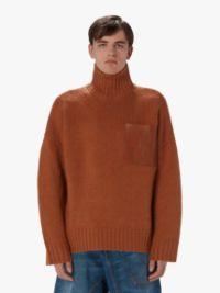 PATCH POCKET TURTLENECK SWEATER in brown | JW Anderson US  Product Image