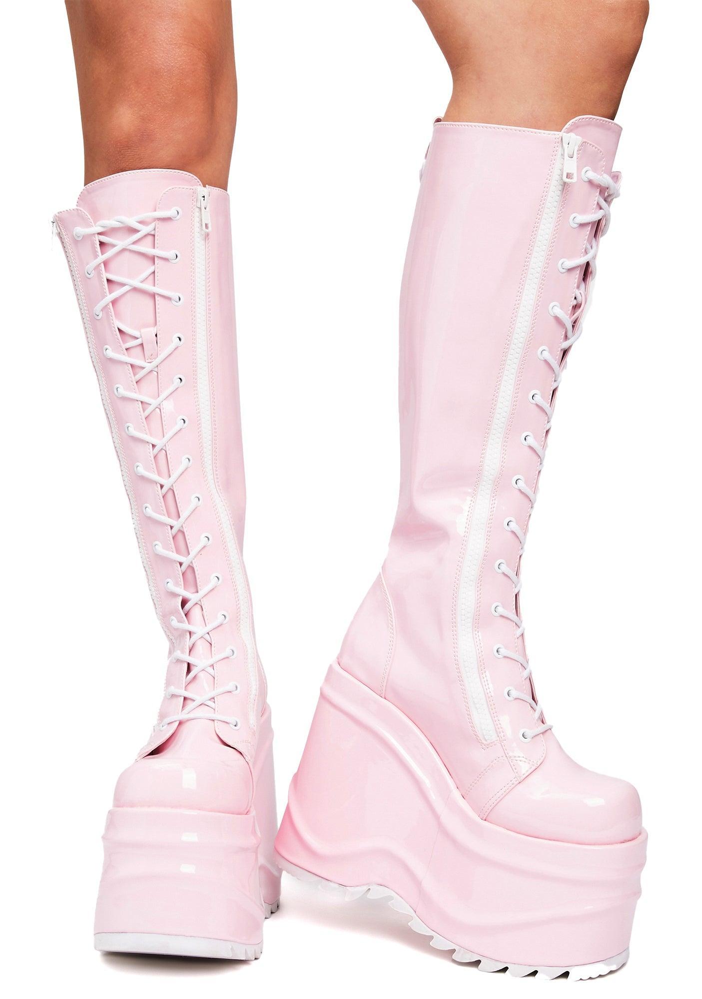 Sweet Evil Intentions Wedge Knee High Boots Male Product Image