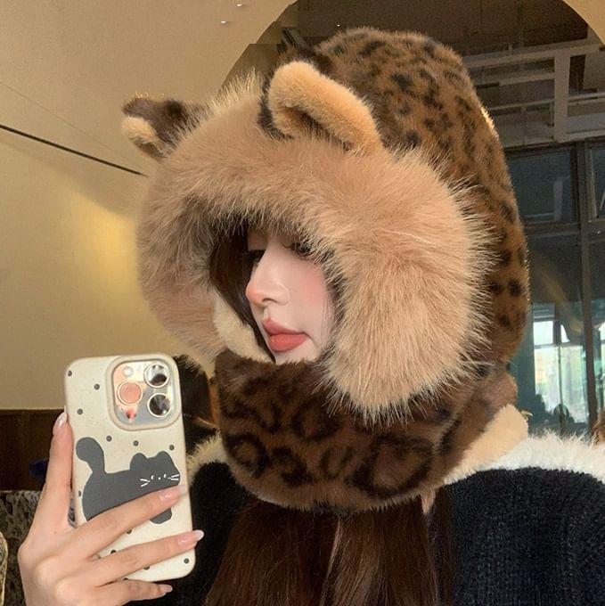 Bear Ear Fluffy Trapper Hat Product Image