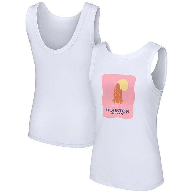 Womens Lusso Style White Houston Astros Lindy Tank Top Product Image