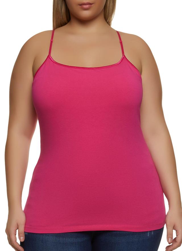 Womens Plus Size Basic Cotton Scoop Neck Cami Product Image